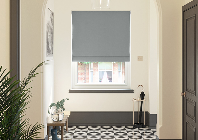 Kyoto Faux Silk, Sea Grey - Motorised Roman Blind - Image 3